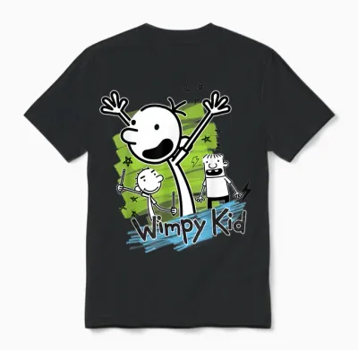 Diary of a Wimpy Kid Greg Heffley Cartoon Stick Characters Unisex T-Shirt - Black
