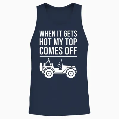 When It Gets Hot My Top Comes off Jeep Unisex Tank Top - Navy