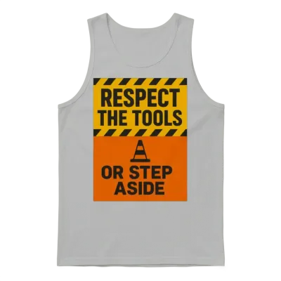 Respect the Tools – Bold Tradesman Motto Unisex Tank Top - Ash