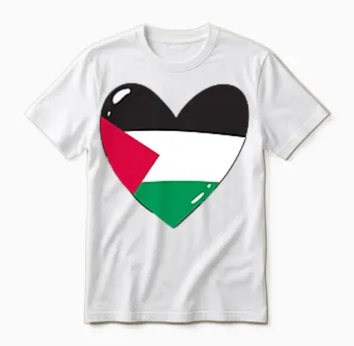 Free Palestine T-Shirt, Black, S Unisex T-Shirt - White