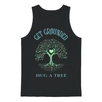 Get Grounded Hug a Tree Unisex Tank Top - Black – 1