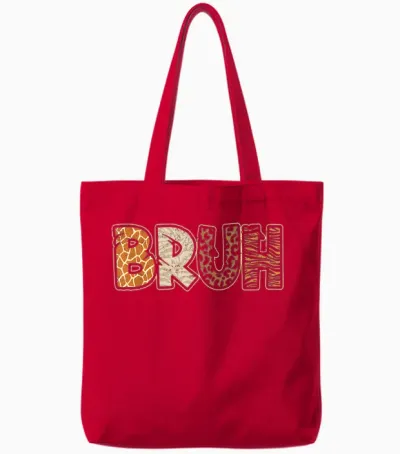 Bruh Meme Wild Safari Squad Zookeeper Funny Animals Wildlife Tote Bags - Red