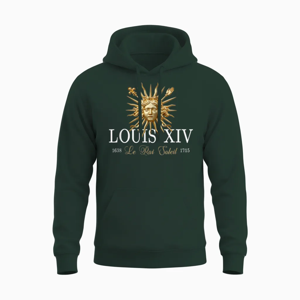 Louis Xiv King of France the Sun King 1638-1715 T-Shirt, Black, S Unisex Hoodie in Forest