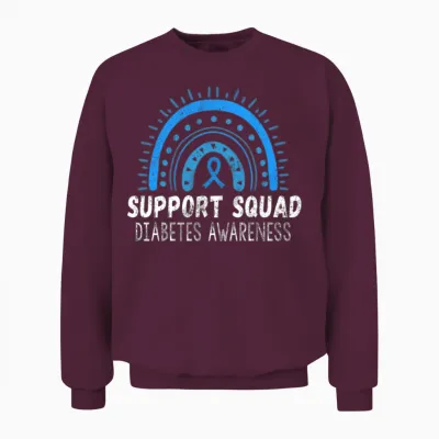 Blue November Support Diabetes Awareness Month Unisex Sweatshirt - Maroon
