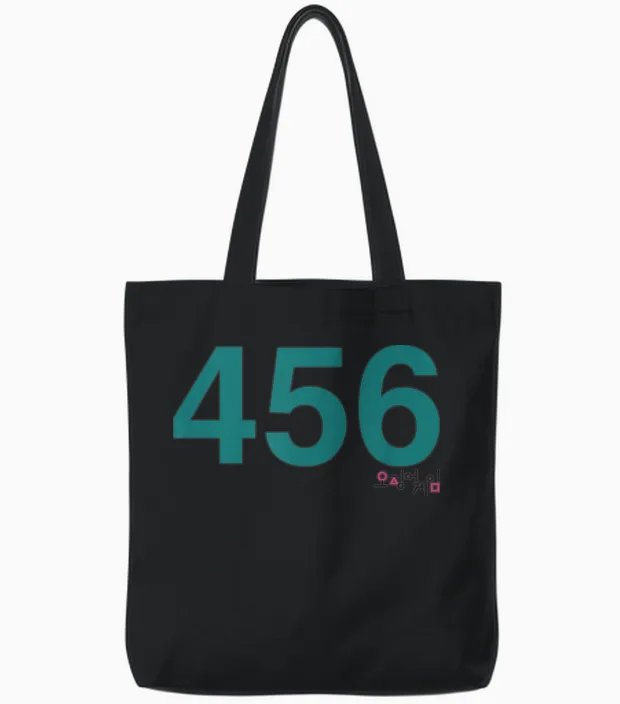 Squid Game Player 456 Costume Tote Bags in Black