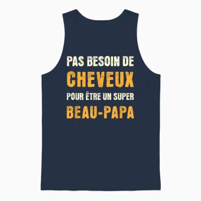No Need Hair to Be a Super Bald Father in Law Unisex Tank Top - Navy
