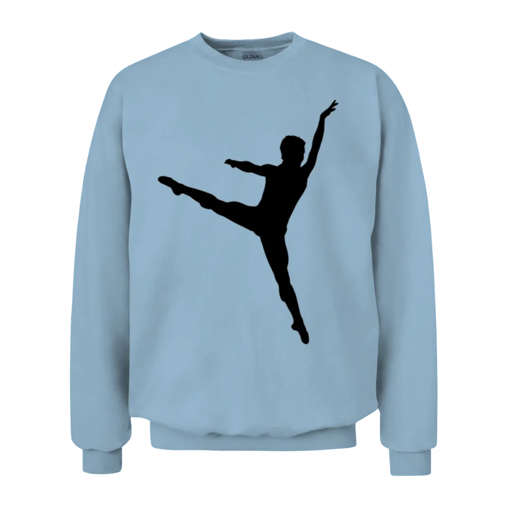 Male Ballet Dancer Silhouette Unisex Sweatshirt - Light Blue