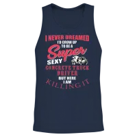 Funny Concrete Truck Driver Gift Unisex Tank Top - Navy – 2