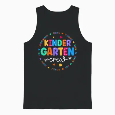 Kindergarten Crew Back to School Kindergarten Teacher Unisex Tank Top - Black