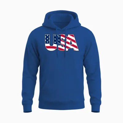Flag Wave Usa Logo Unisex Hoodie - Royal