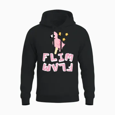 Flam Flim Flam Flamingo Unisex Hoodie - Black