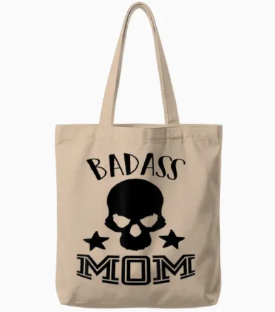Badass Mom Tote Bags - Natural