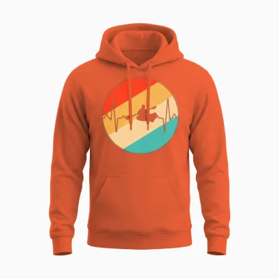 Kayak Retro Heartbeat Unisex Hoodie - Orange