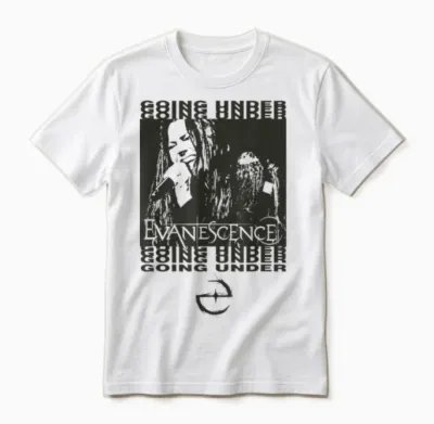 Evanescence Going Under White T-Shirt, White, S Unisex T-Shirt - White