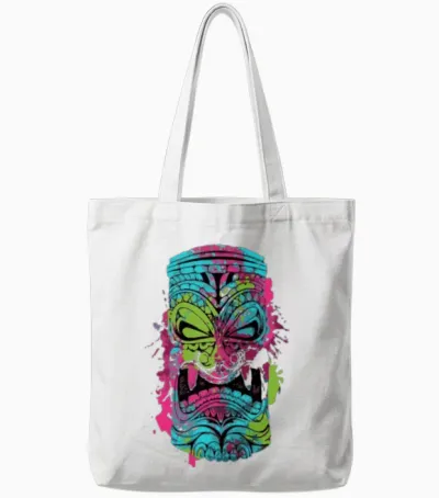 The Mask Color Funny Tote Bags - White