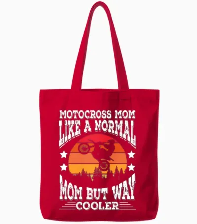 Cool Motocross Mom Retro Tote Bags - Red