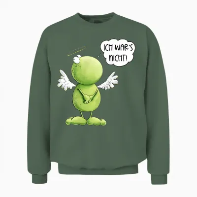 Funny Frog Angel Inschuldig Ich War's Nicht Statement T-Shirt, Black Unisex Sweatshirt - Military Green