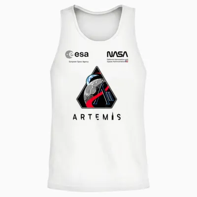 Nasa Artemis Ii Mission Patch Worm Und Esa Logo Unisex Tank Top - White