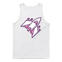 Classic Retro Game Spaceship Unisex Tank Top - White – 1