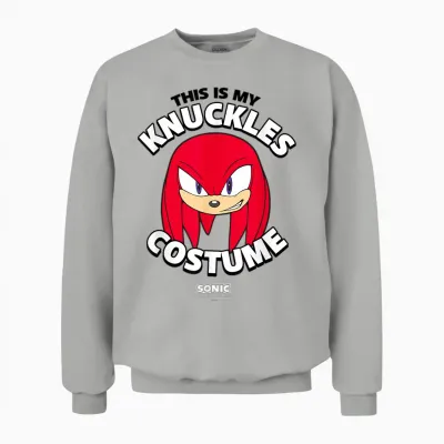 Sonic the Hedgehog Halloween This Is My Knuckles Costume Unisex Sweatshirt - Ash