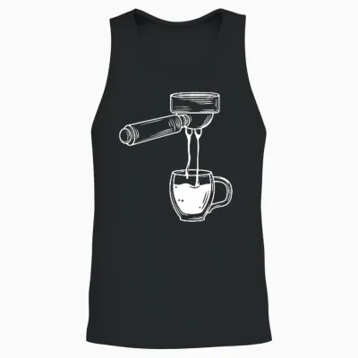 Retro Portafilter Motif for Coffee Lovers and Barista Unisex Tank Top - Black