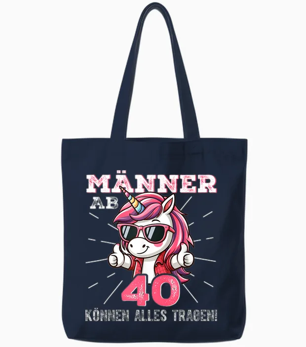 Männer Ab 40 Können Alles Tragen Einhorn Tote Bags in Navy