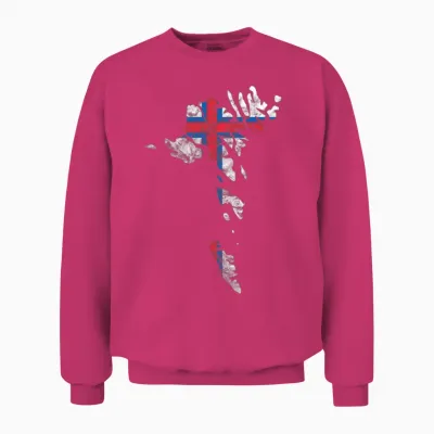 Faroe Islands Silhouette Faroese Flag Scandinavia Unisex Sweatshirt - Heliconia