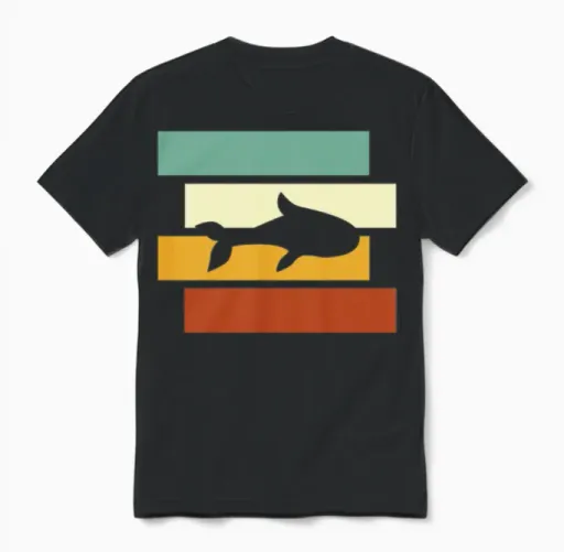 Fish Retro Unisex T-Shirt in Black