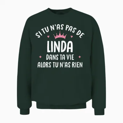 Wife Girlfriend Funny Personalized Gift Name Linda Unisex Sweatshirt - Forest