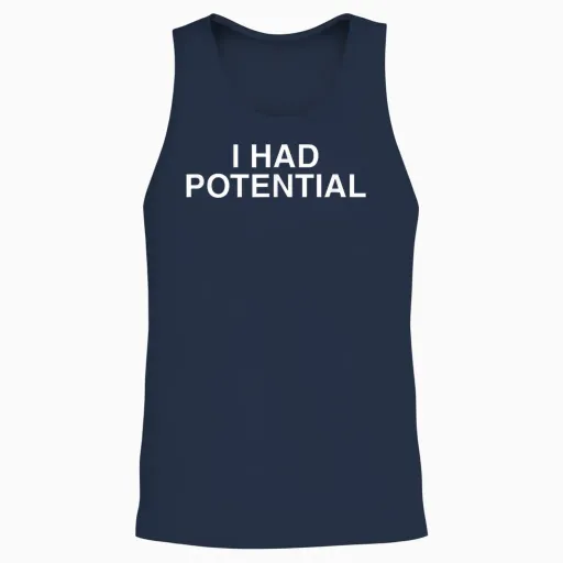 Ich Hatte Ein Potenzielles Ironisches Lustiges Sarkastisches Gen Z Brainrot Meme Unisex Tank Top - Navy
