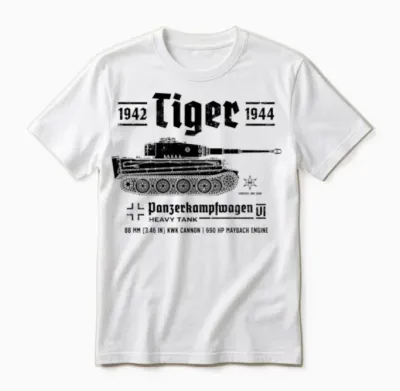 Tiger Tank Panzer World War 2 Armored Vehicle Unisex T-Shirt - White