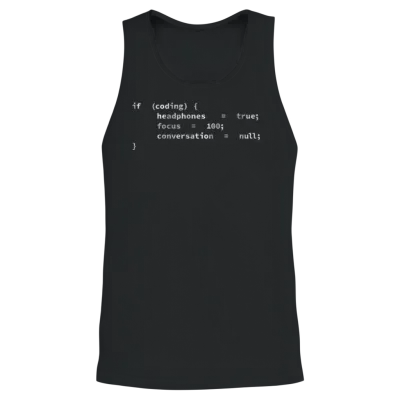 Coding Headphones, Coder, Programmer Unisex Tank Top - Black