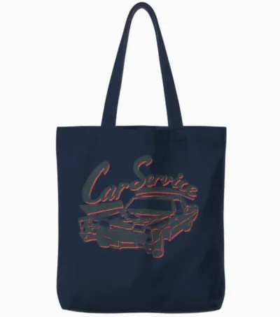 Retro Car Tote Bags - Navy