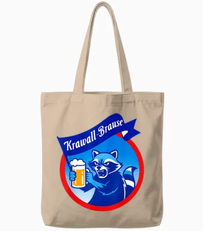 Lustiges Biertrinker Outfit Bier Waschbär Krawall-Brause Tote Bags - Natural
