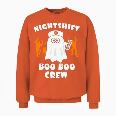 Nicht Shifts Boo Boo Crew Unisex Sweatshirt - Orange