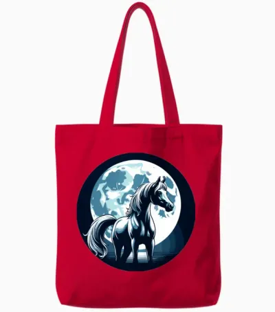 Arabian Horse Art Tote Bags - Red