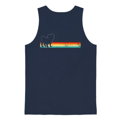 Pug Retro Unisex Tank Top - Navy