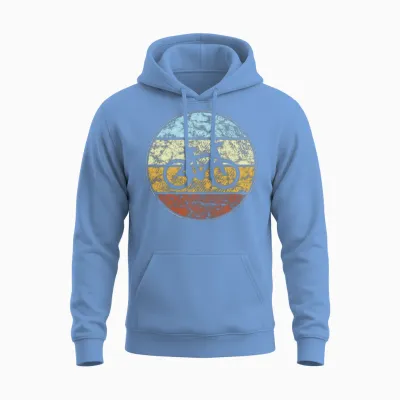 Cycling Retro Unisex Hoodie - Carolina Blue