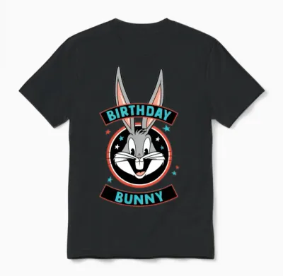 Looney Tunes Bugs Bunny Birthday Bunny Unisex T-Shirt - Black