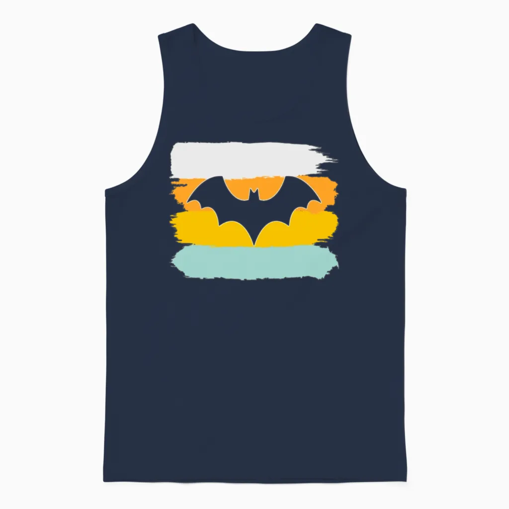 Bat Retro Unisex Tank Top in Navy