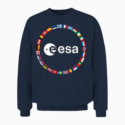 Esa European Space Agency Logo T-Shirt, Black Unisex Sweatshirt - Navy