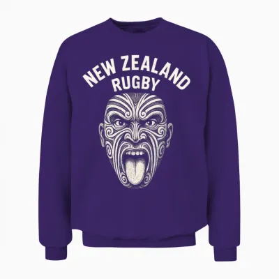 New Zealand Rugby Maori Haka Unisex Sweatshirt - Purple