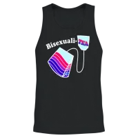 Bisexualitea Funny Bisexual Tea Bag Bi Pride Color Unisex Tank Top - Black – 2