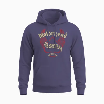 Motörhead Spade Wings Unisex Hoodie - Heather Sport Dark Navy