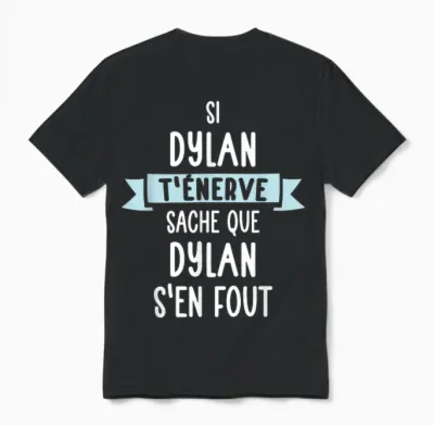 Gift Man Humor Name Personalized Dylan T-Shirt, Black, S Unisex T-Shirt - Black