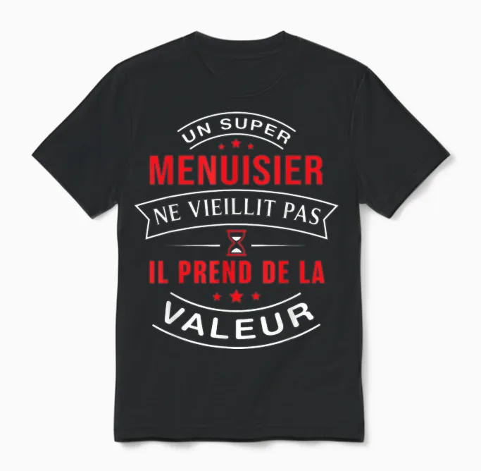 A Super Carpenter Does Not Age Gift Carpenter T-Shirt, Black, S Unisex T-Shirt in Black
