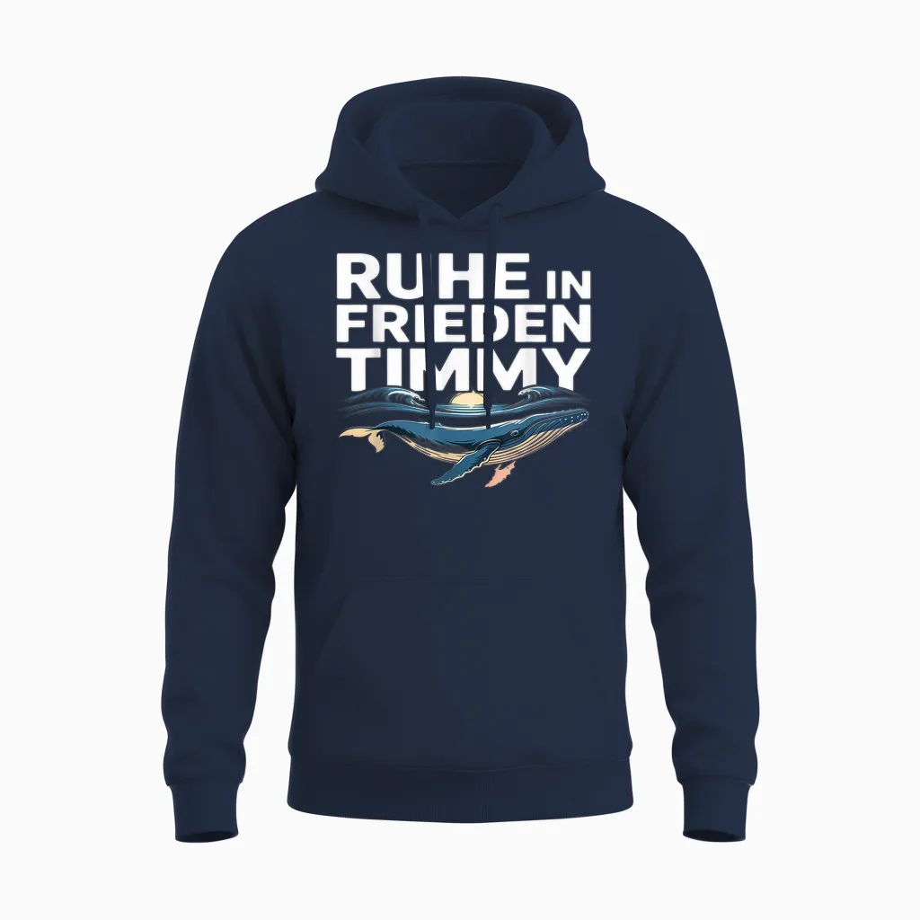 Ruhe in Frieden Timmy Timmy Hope Der Buckelwal Unisex Hoodie in Navy