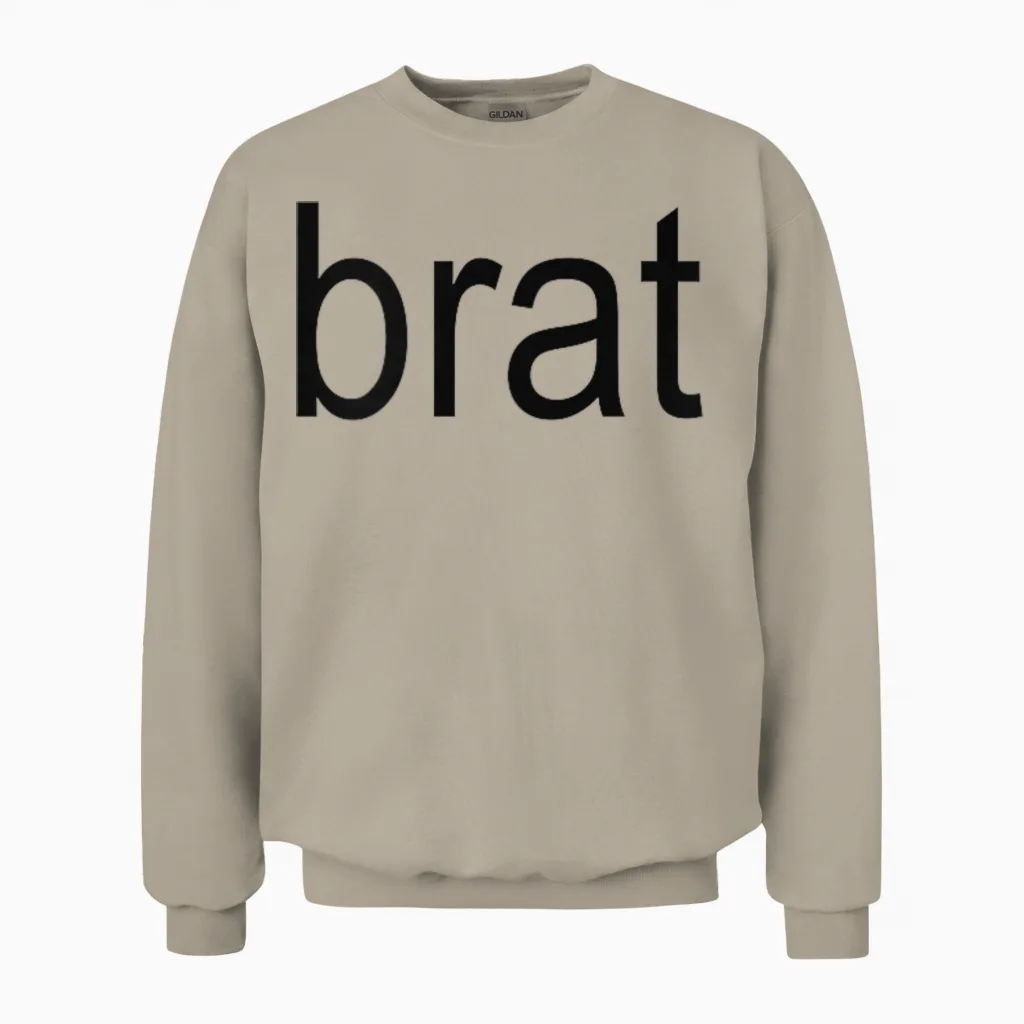 Brat Stylized Unisex Sweatshirt in Sand