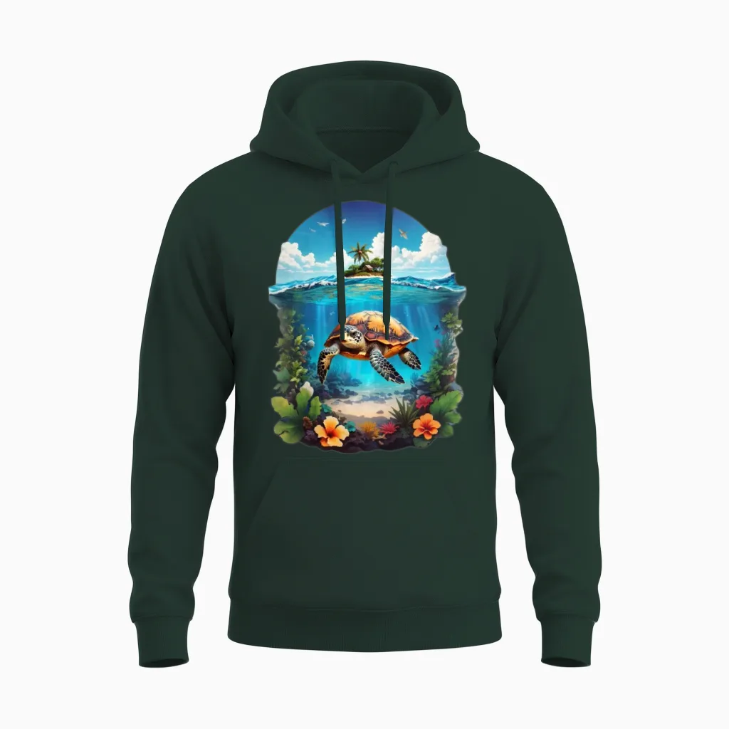 Sea Turtle Delight Reptiles & Exotics Unisex Hoodie in Forest