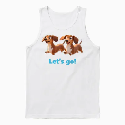Twin Dachshunds Adventure Unisex Tank Top - White